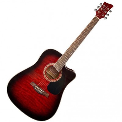 Электроакустическая гитара Jay Turser JTA-454-QCET-RSB